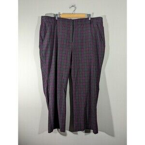 Lane Bryant EUC Purple Grey Plaid Dress Pants Women Plus Size 26 Regular